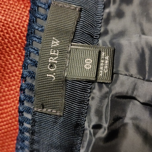 J.Crew Metallic Tweed Blue Rose Gold Zip Mini Skirt, Sz 00 - Picture 8 of 12